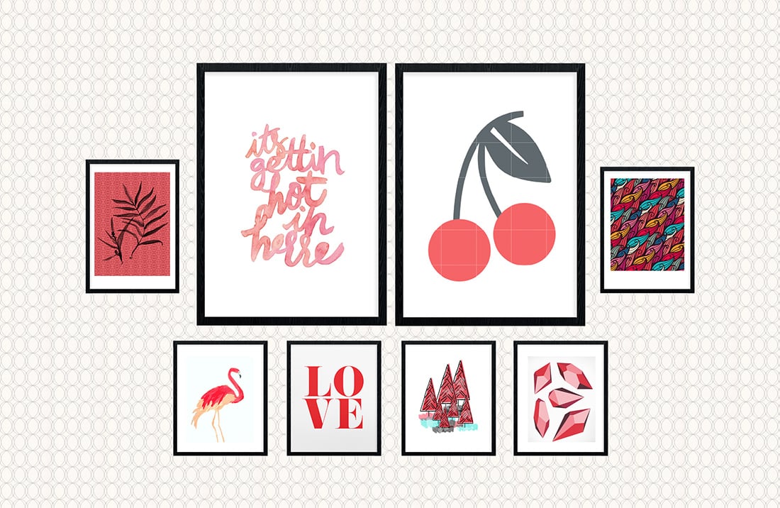 Red Theme Gallery Wall • How to Decorate With Color Series • Little Gold Pixel