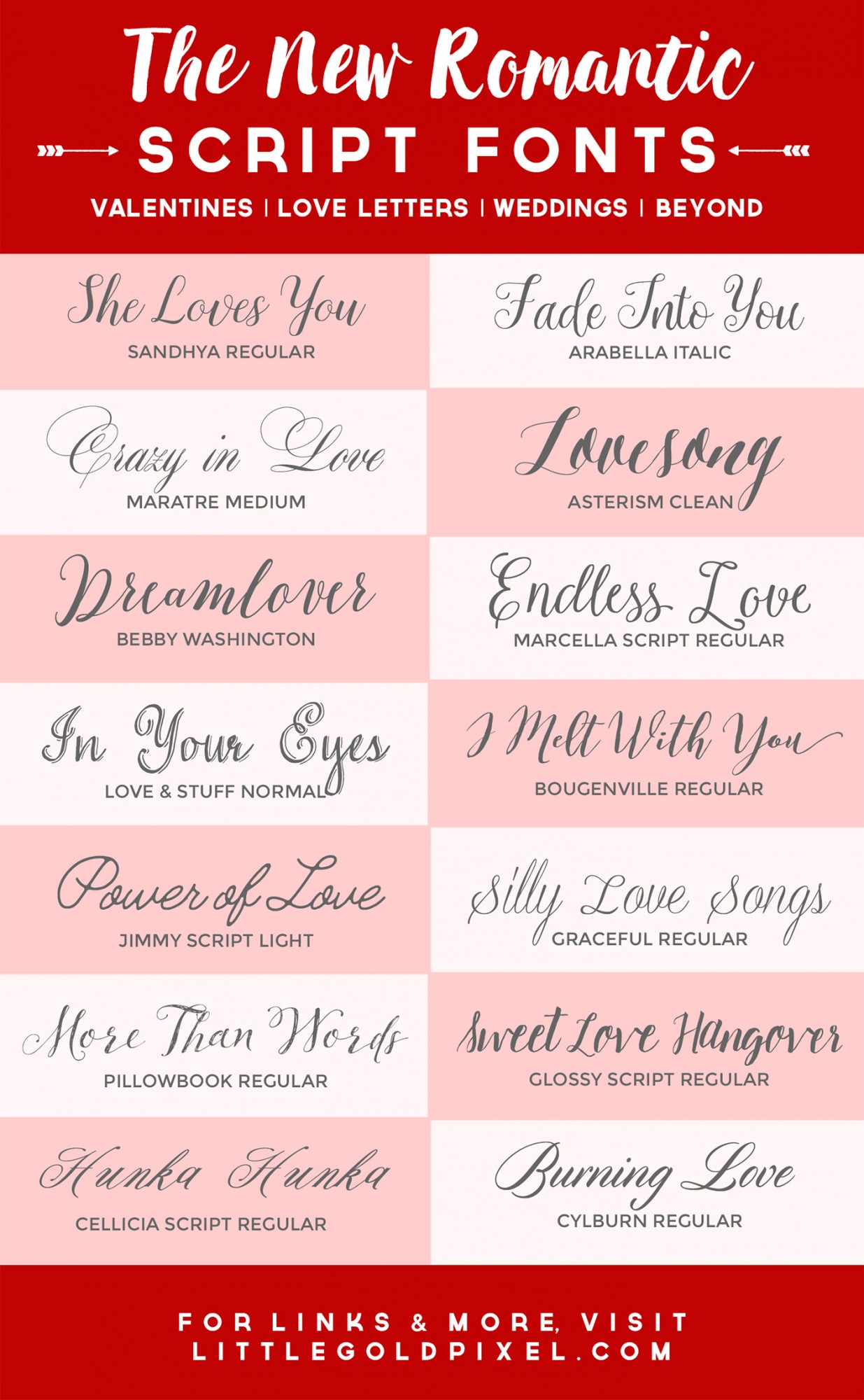 14 Romantic Script Fonts • Little Gold Pixel