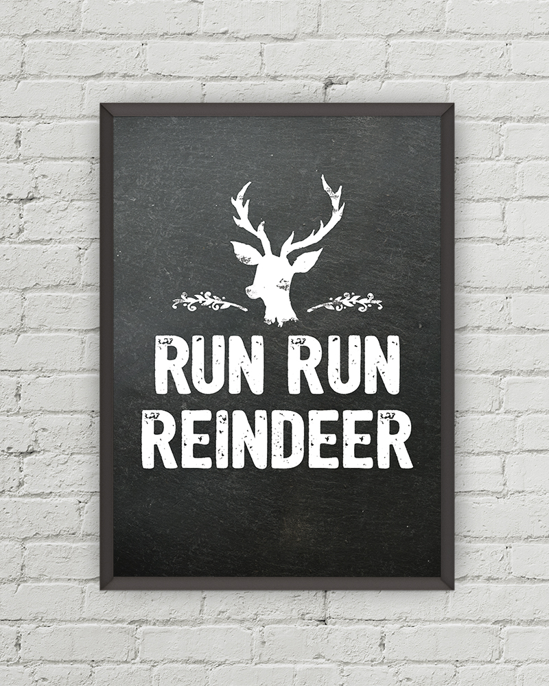 Run Run Reindeer Beach Boys Free Chalkboard Christmas Printable • Little Gold Pixel