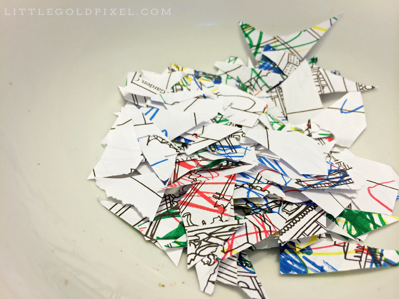 DIY: Scrap Paper Art for Preschoolers • Little Gold Pixel