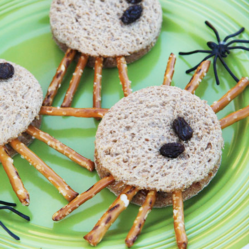 Spider Sandwiches • 13 Halloween Party Recipes • Little Gold Pixel via education.com