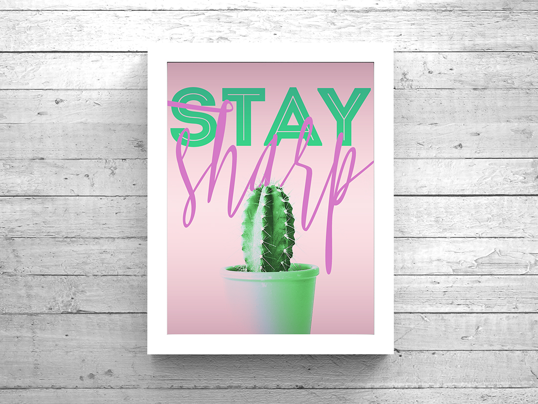 Cactus Art Printable Video • Little Gold Pixel