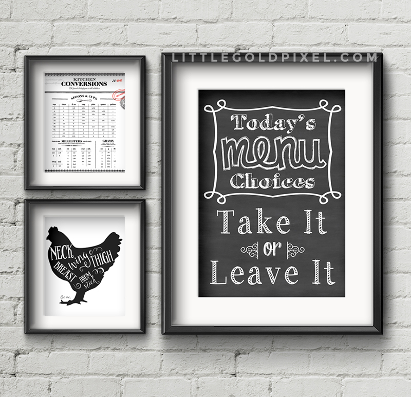 Kitchen Wall \u2022 \u2022 ... Art Free 20 Little Gold Roundup Printables