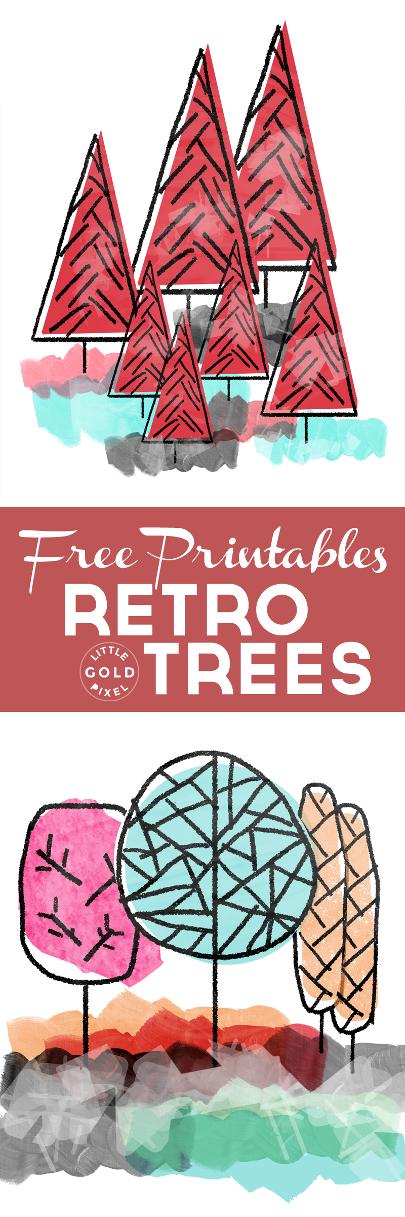 Awesome Retro Trees Free Printables