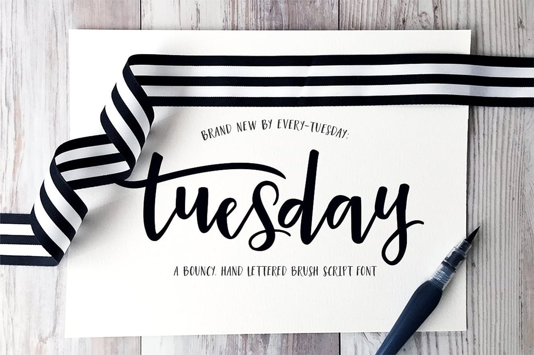 Tuesday Script • 14 Bouncy Fonts to Liven Up Your Designs • Little Gold Pixel