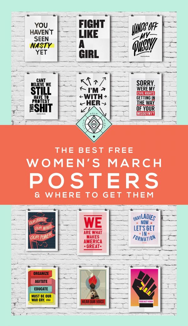 Free Women's March Posters & Where to Download Them • Little Gold Pixel