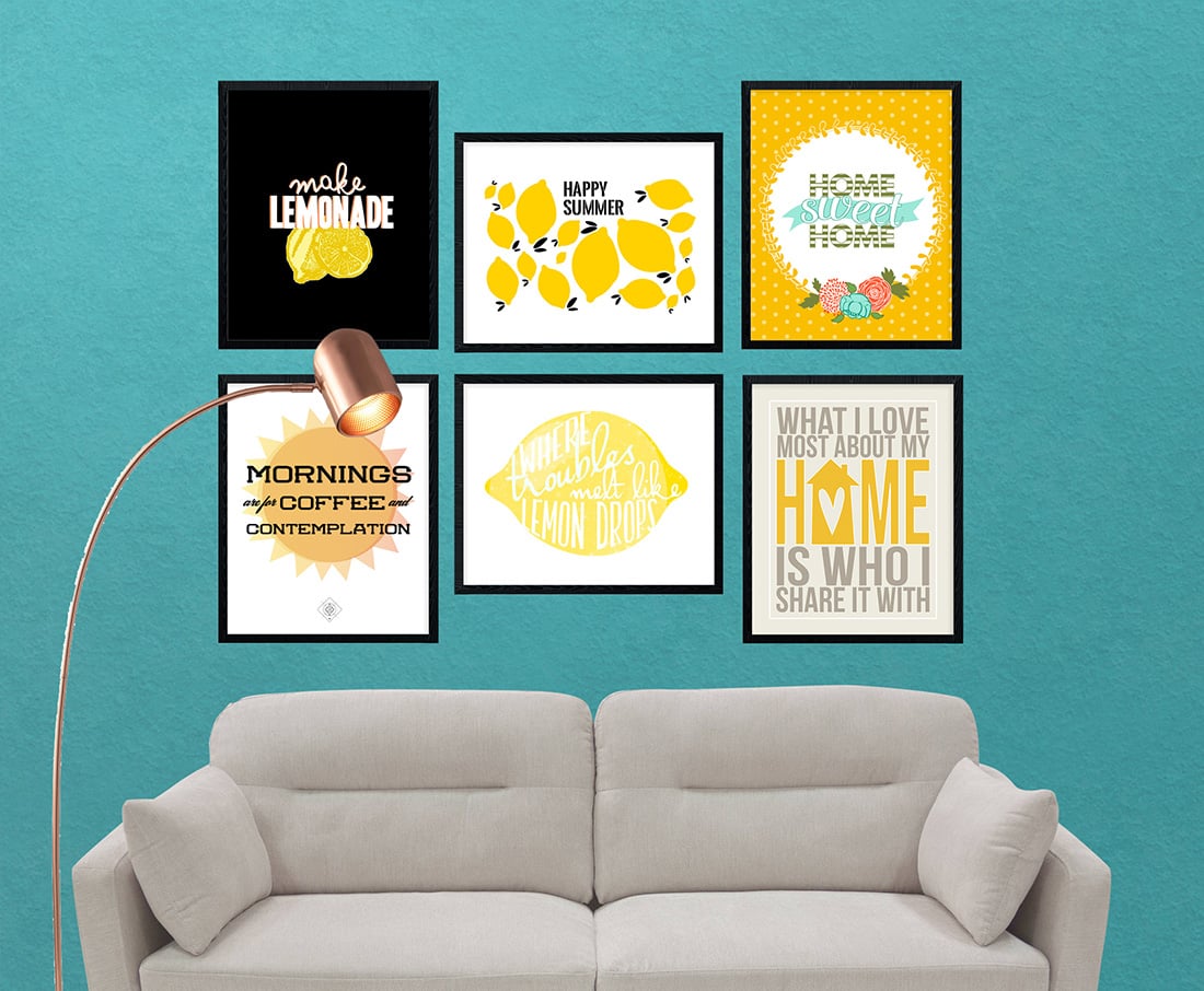 Yellow Gallery Wall • A Free Printable Roundup • Little Gold Pixel