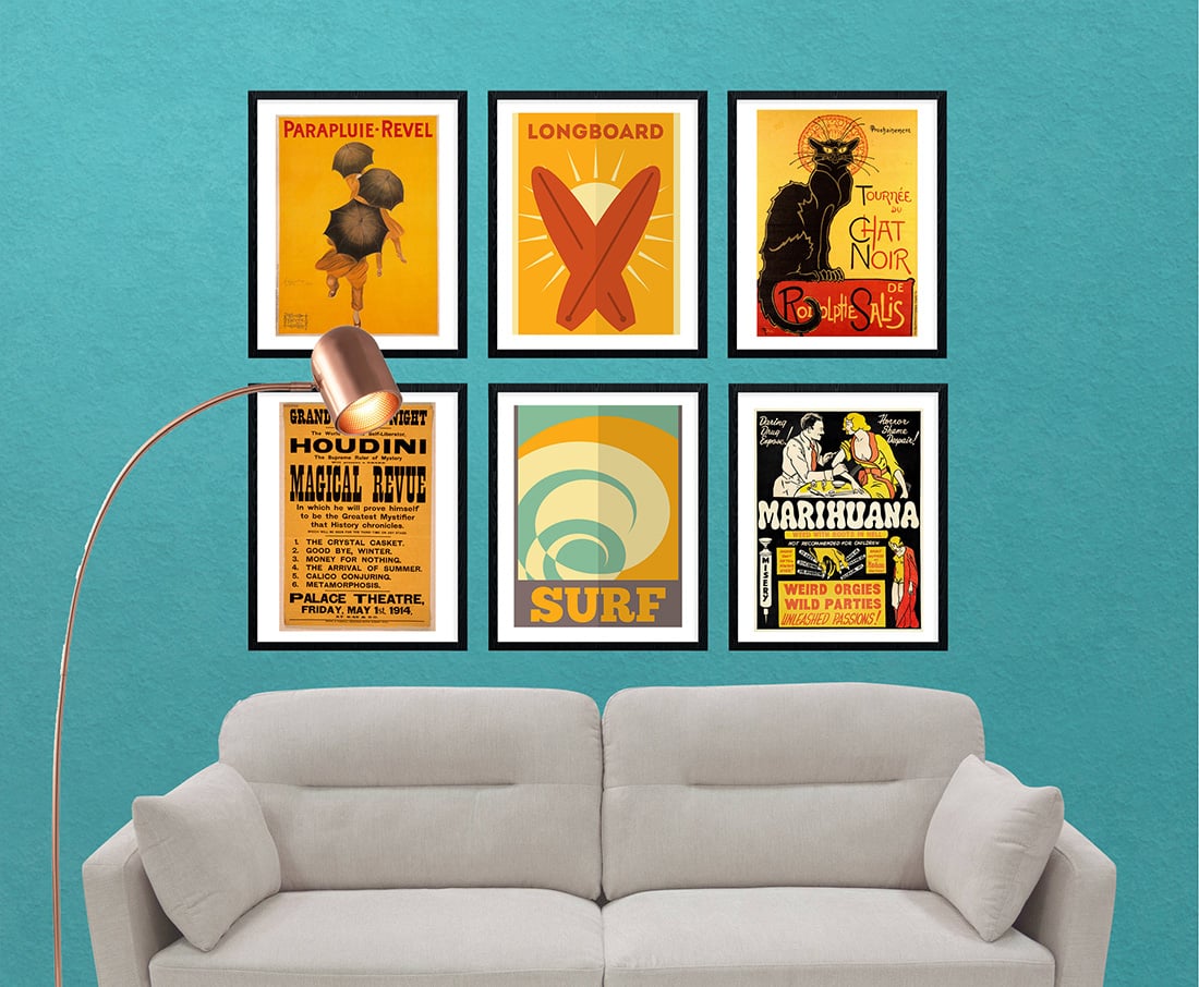 40+ Free Printables to Create a Yellow Gallery Wall