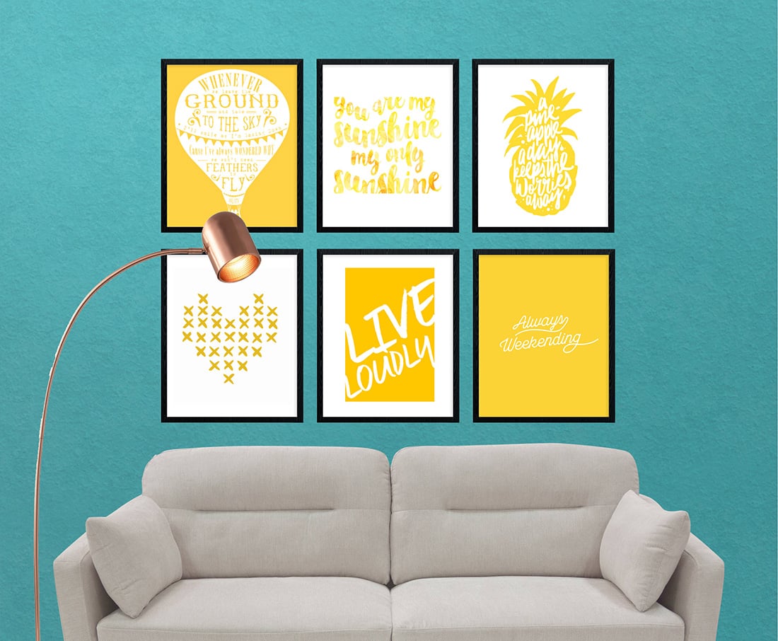 Yellow Gallery Wall • Little Gold Pixel